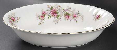 Lavender Rose 9" Oval Vegetable Bowl
