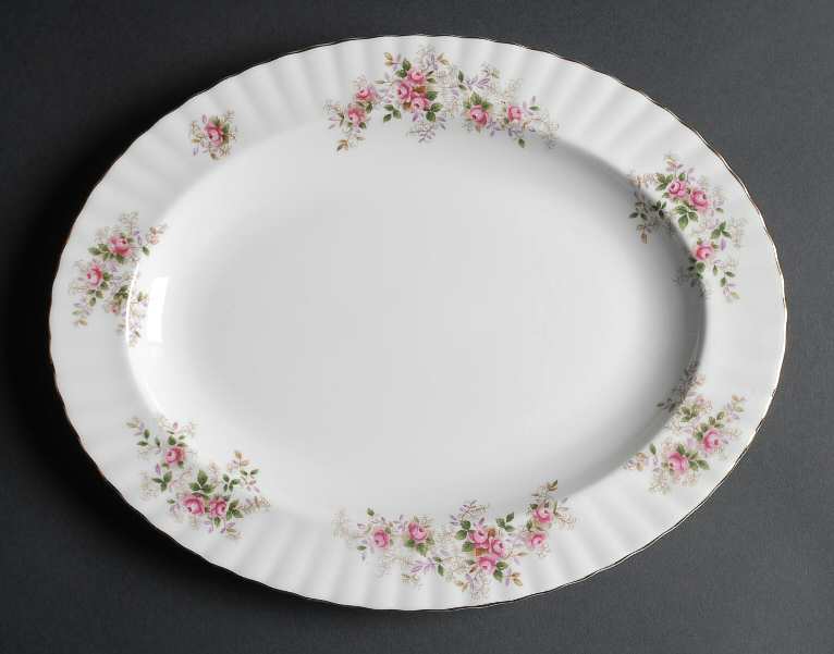 Lavender Rose 13" Oval Serving Platter