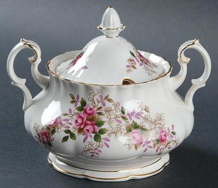 Lavender Rose Sugar Bowl & Lid