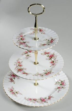 Lavender Rose 3-Tiered Serving Tray (DP, SP, BB)