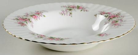 Lavender Rose Large Rim Soup Bowl