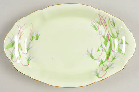 Laurentian Snowdrop Pale Green Tray for Mini Creamer & Open Sugar