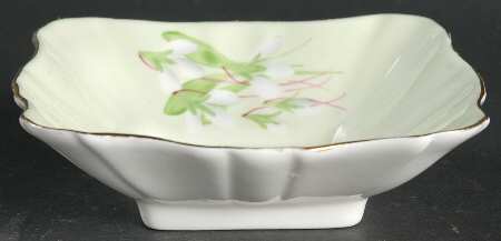 Laurentian Snowdrop Pale Green Small Square Sweet Meat Dish