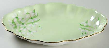 Laurentian Snowdrop Pale Green 10" Oval Vegetable Bowl