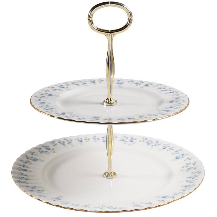 Memory Lane 6 5/8"-10"  2 Tiered Serving Tray (Dp, Sp) HC