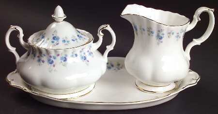 Memory Lane Creamer & Sugar with Lid & Tray Set