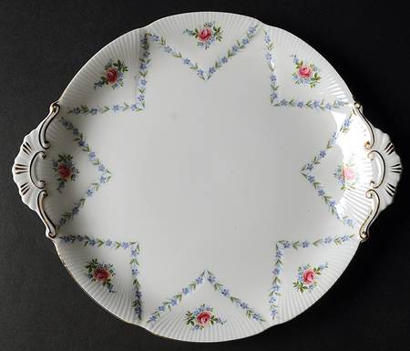 Minuet (Pink & Blue) Handled Cake Plate