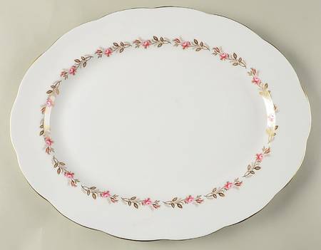 Minuet (Pink & Gold) 15" Oval Serving Platter