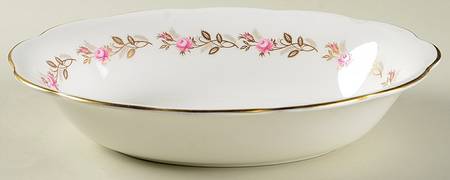 Minuet (Pink & Gold) 9" Oval Vegetable Bowl