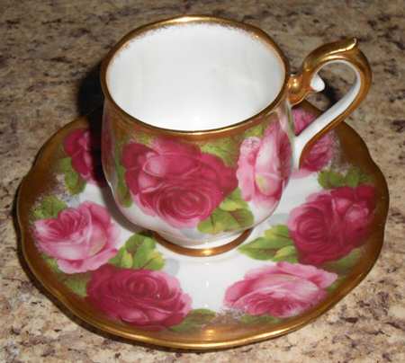 Mothers Day Footed Demitasse Cup & Saucer Set