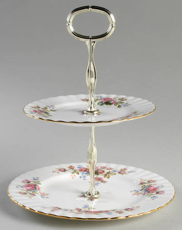 Moss Rose (Montrose Shape) 2-Tiered Serving Tray (Salad & Bread/Butter Plate)