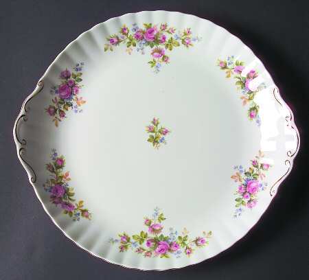 Moss Rose (Montrose Shape) Handled Cake Plate