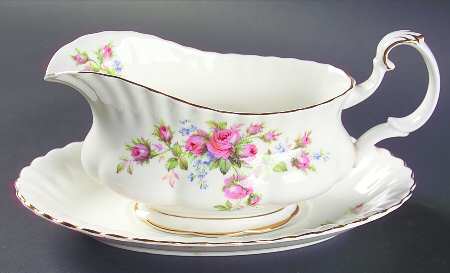 Moss Rose (Montrose Shape) Gravy Boat & Underplate