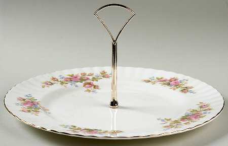 Moss Rose (Montrose Shape) Round Serving Plate with Handle (DP)