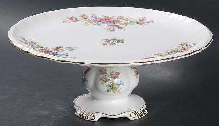 Moss Rose (Montrose Shape) 9" Diameter Pedestal Cake Stand