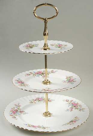 Moss Rose (Montrose Shape) 3 Tiered Serving Tray (DPM1,SPM1,BBM1)