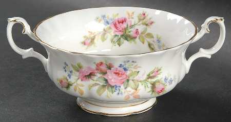 Moss Rose (Montrose Shape) Footed Cream Soup Bowl