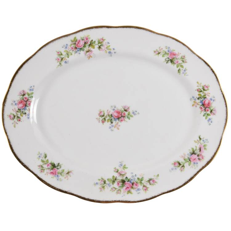 Moss Rose (Hampton, Older) 15" Oval Serving Platter