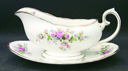 Moss Rose (Hampton, Older) Gravy Boat & Underplate