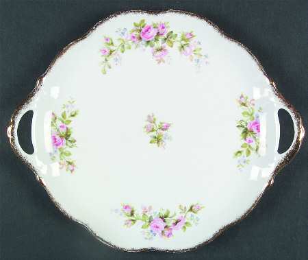 Moss Rose (Hampton, Older) Handled Cake Plate by Royal Albert