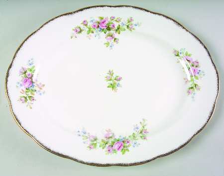 Moss Rose (Hampton, Older) 12" Oval Serving Platter