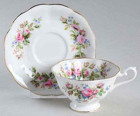 Moss Rose (Hampton, New) Footed Cup & Saucer Set