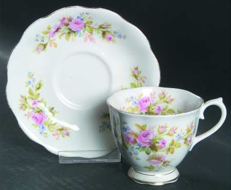 Moss Rose (Hampton, New) Footed Cup & Saucer Set