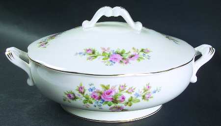 Moss Rose (Hampton, New) Round Covered Vegetable by Royal Albert