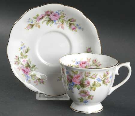 Moss Rose (Hampton, New) Footed Cup & Saucer Set