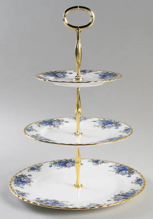 Moonlight Rose 13 7/8"-14 1/4" 3-Tiered Serving Tray(DP,SP,BB) HC