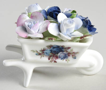 Moonlight Rose Floral Wheelbarrow