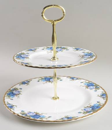Moonlight Rose 2 Tiered Serving Tray (Dinner & Salad Plate)