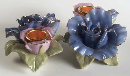 Moonlight Rose Set of 2 2" Figural Taper Candlestick