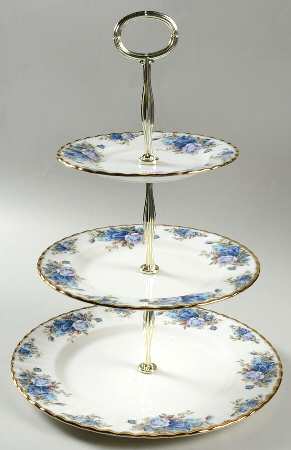 Moonlight Rose 3-Tiered Serving Tray (DP, SP, BB)