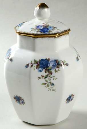 Moonlight Rose Hexagonal Vase with Lid