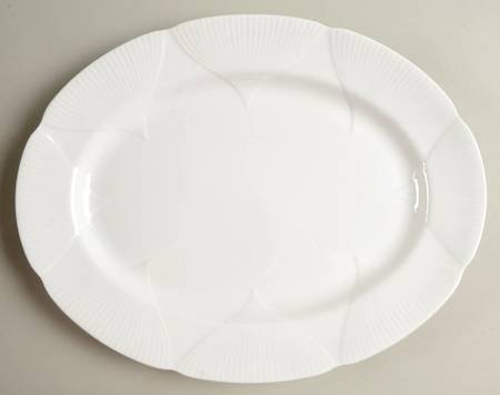 Morning Star (All White) 13" Oval Serving Platter