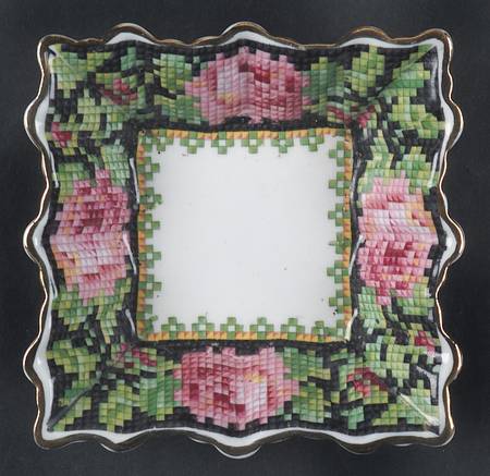 Needle Point Small Square Sweet Meat Dish