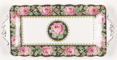 Needle Point Tray for Creamer & Sugar with Lid