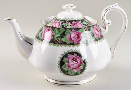 Needle Point Teapot & Lid