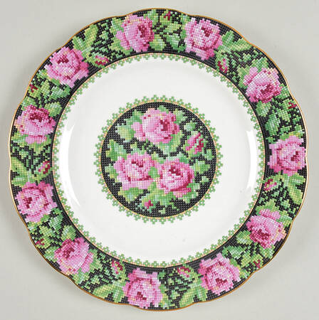 Needle Point Luncheon Plate