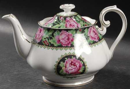 Needle Point Teapot & Lid