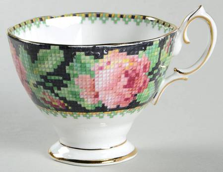 Needle Point Footed Demitasse Cup