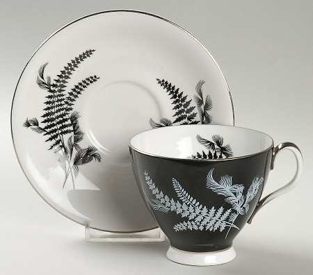 Night and Day (Smooth) Footed Cup & Saucer Set by Royal Albert
