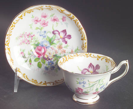 Nosegay Footed Demitasse Cup & Saucer Set