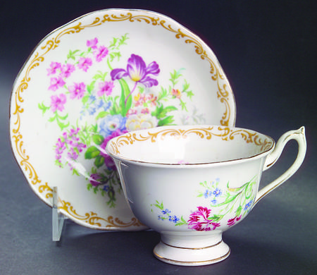 Nosegay Footed Cup & Saucer Set