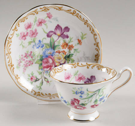 Nosegay Footed Demitasse Cup & Saucer Set
