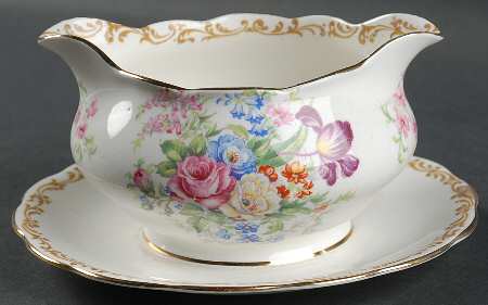 Nosegay Gravy Boat with Attached Underplate