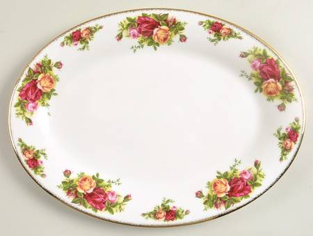 Old Country Roses 12" Oval Serving Platter