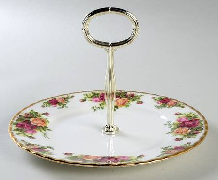 Old Country Roses Round Serving Plate with Handle (Sp)