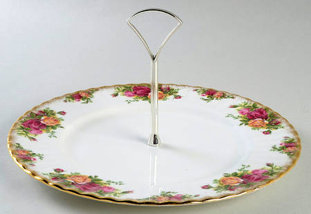 Old Country Roses Round Serving Plate with Handle (DP)